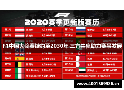 F1中国大奖赛续约至2030年 三方共赢助力赛事发展